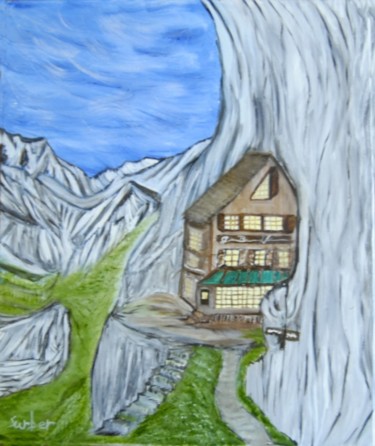 Painting titled "The Alps Ebenalp Sw…" by Suzanne Surber, Original Artwork, Oil