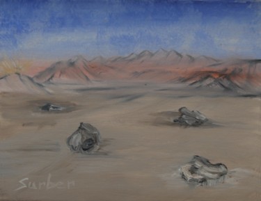 Painting titled "Moving Rocks" by Suzanne Surber, Original Artwork