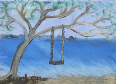 Painting titled "swing-in-tree.jpg" by Suzanne Surber, Original Artwork