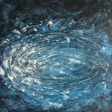 Schilderij getiteld "Ice Blue - Frozen m…" door Living Sparkle, Origineel Kunstwerk, Acryl