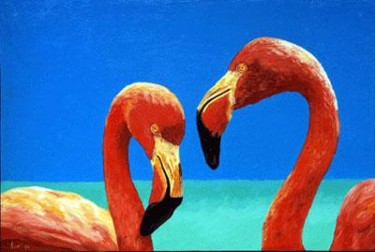 Peinture intitulée "flamingo" par Si G.Livoti, Œuvre d'art originale