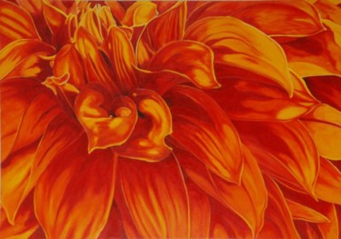 Pittura intitolato "fiore arancione" da Si G.Livoti, Opera d'arte originale