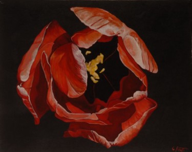 Pittura intitolato "dal profondo tulipa…" da Si G.Livoti, Opera d'arte originale