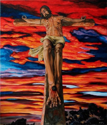 Pintura titulada "cristo" por Si G.Livoti, Obra de arte original