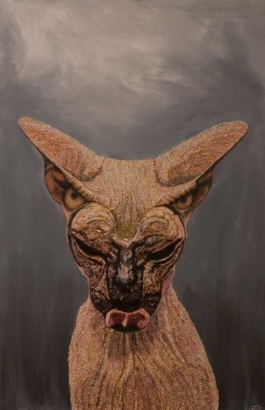 Pittura intitolato "ritratto-demone-gat…" da Si G.Livoti, Opera d'arte originale