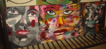 Peinture intitulée "Visages au féminin" par Liz' Artist, Œuvre d'art originale, Acrylique