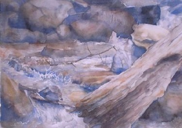 Pintura titulada "Cascada de los Duen…" por Liz Cáceres, Obra de arte original, Oleo