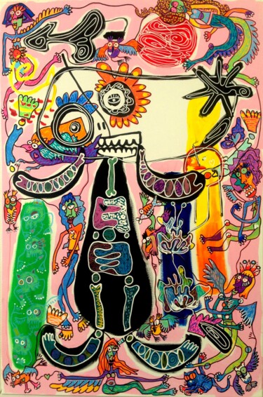 Pintura titulada "Miro-Mosa" por Liz Mosa, Obra de arte original, Acrílico