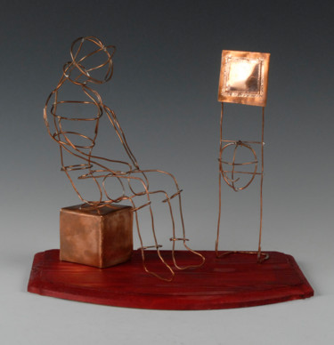 Sculpture intitulée "Hollow Man" par Liz Paker, Œuvre d'art originale, Métaux
