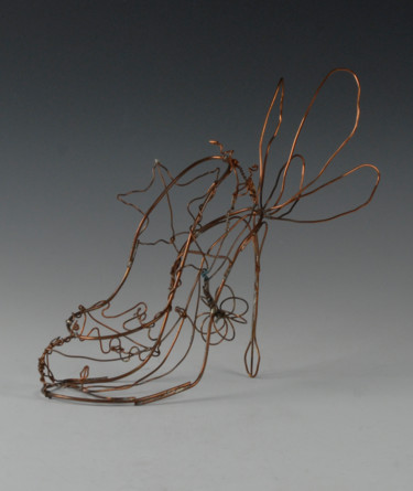 Sculpture titled "Autumn's Shoe" by Liz Paker, Original Artwork, Metals