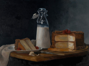 Painting titled "Dessert" by Liz Paker, Original Artwork, Oil