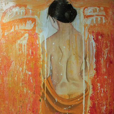 Pintura intitulada "Une femme effondre" por Liza Alburquerque, Obras de arte originais, Óleo