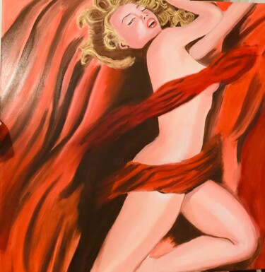 Painting titled "Marilyn" by Liza Alburquerque, Original Artwork, Oil Mounted on Wood Stretcher frame
