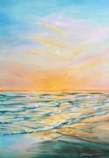 Painting titled "Sunrise" by Liza Illichmann, Original Artwork, Oil