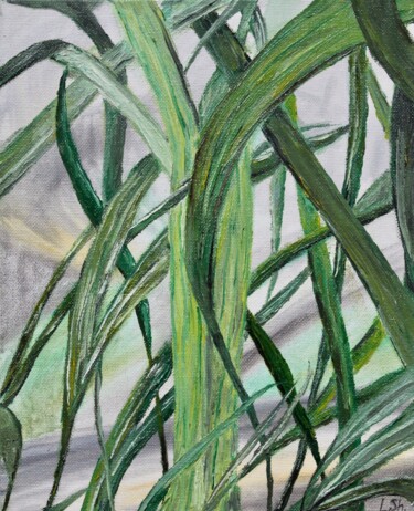 Pintura titulada "Green life" por Liza Illichmann, Obra de arte original, Oleo Montado en Panel de madera