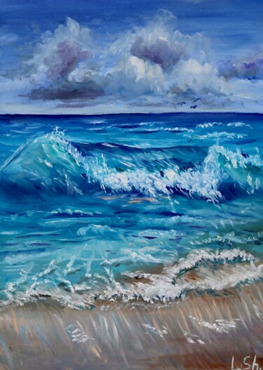 Painting titled "Sea life" by Liza Illichmann, Original Artwork, Oil
