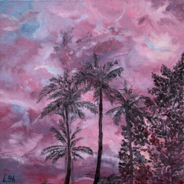 Painting titled "LA Vibes" by Liza Illichmann, Original Artwork, Oil Mounted on Wood Panel