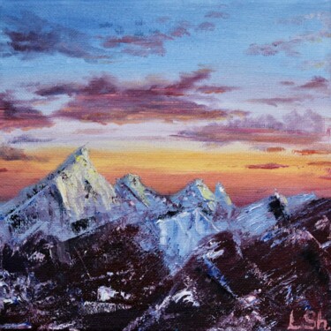 Картина под названием "Sunset" - Liza Illichmann, Подлинное произведение искусства, Масло Установлен на Деревянная рама для…