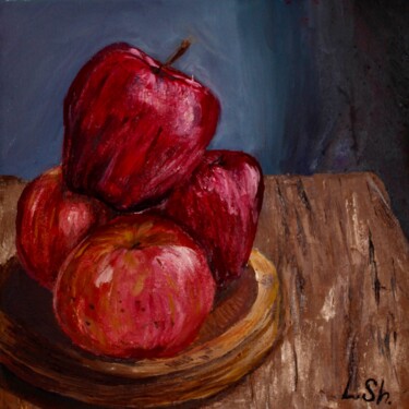 Painting titled "Apple sorbet" by Liza Illichmann, Original Artwork, Oil Mounted on Wood Stretcher frame