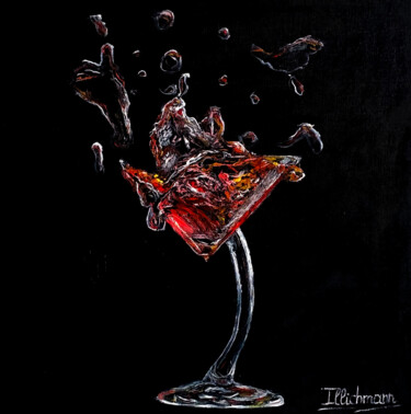 Painting titled "Cocktail “Passion”" by Liza Illichmann, Original Artwork, Oil Mounted on Wood Panel