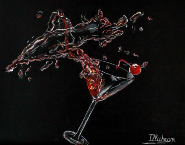 Malerei mit dem Titel "Cocktail Love" von Liza Illichmann, Original-Kunstwerk, Öl Auf Holzplatte montiert