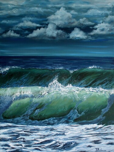 Painting titled "Before the storm" by Liza Illichmann, Original Artwork, Oil Mounted on Wood Stretcher frame