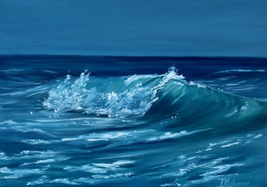 Painting titled "Luscious wave" by Liza Illichmann, Original Artwork, Oil