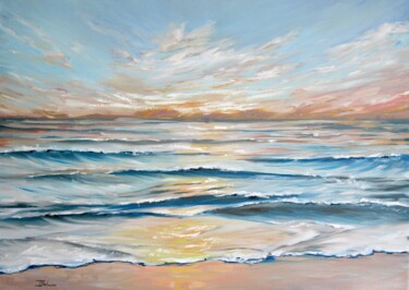 Painting titled "Endless summer" by Liza Illichmann, Original Artwork, Oil Mounted on Wood Stretcher frame