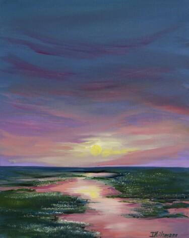 Painting titled "Lavender Hues" by Liza Illichmann, Original Artwork, Oil Mounted on Cardboard