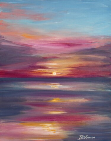 Painting titled "Solstice Symphony" by Liza Illichmann, Original Artwork, Oil Mounted on Cardboard