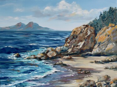 Painting titled "Seabreeze" by Liza Illichmann, Original Artwork, Oil Mounted on Wood Stretcher frame