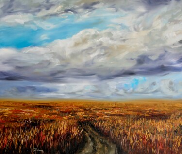 Schilderij getiteld "Journey" door Liza Illichmann, Origineel Kunstwerk, Olie Gemonteerd op Frame voor houten brancard