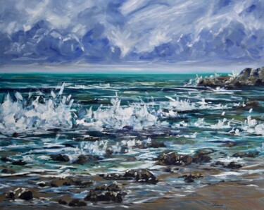 Painting titled "Inner Storm" by Liza Illichmann, Original Artwork, Oil Mounted on Wood Stretcher frame