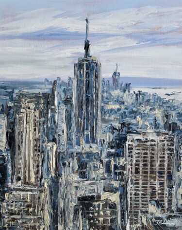 Malarstwo zatytułowany „New York” autorstwa Liza Illichmann, Oryginalna praca, Olej Zamontowany na Karton