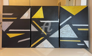 Peinture intitulée "abstraction géométr…" par Liza Khaldzhidis, Œuvre d'art originale, Acrylique