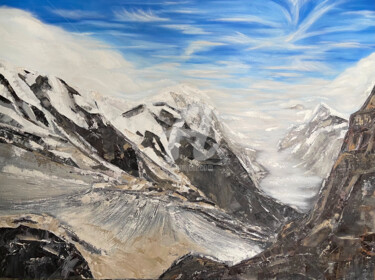 Ζωγραφική με τίτλο "Caucasus mountains,…" από Liza Khaldzhidis, Αυθεντικά έργα τέχνης, Λάδι