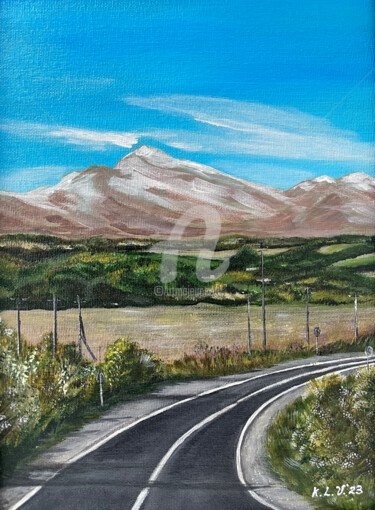 Peinture intitulée "Road to Khaznidon" par Liza Khaldzhidis, Œuvre d'art originale, Acrylique