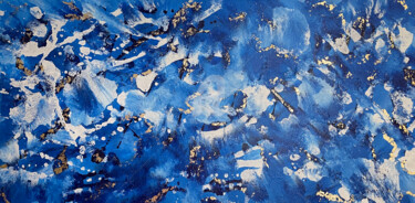 Schilderij getiteld ""Depth" blue6white,…" door Liza Khaldzhidis, Origineel Kunstwerk, Acryl