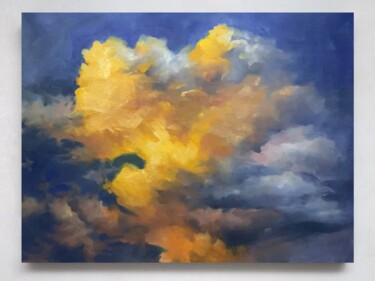Painting titled "Rain clouds" by Liza Orlovska, Original Artwork, Oil