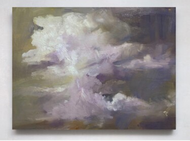 Malerei mit dem Titel "Violet clouds" von Liza Orlovska, Original-Kunstwerk, Öl