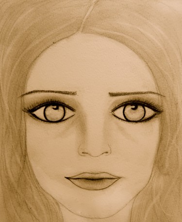 Tekening getiteld "Anxiety, portrait" door Liza Peninon, Origineel Kunstwerk, Potlood