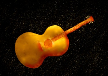 Pintura titulada "Cosmic Guitar, abst…" por Liza Peninon, Obra de arte original, Acrílico