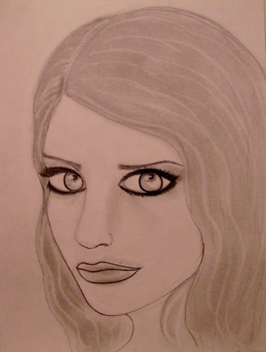 Drawing titled "Sorrow, portrait (…" by Liza Peninon, Original Artwork, Pencil