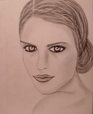 Tekening getiteld "Edwige, portrait" door Liza Peninon, Origineel Kunstwerk, Potlood