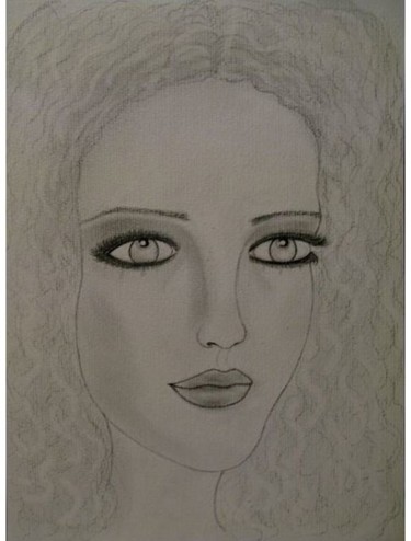 Drawing titled "Aurore, portrait" by Liza Peninon, Original Artwork, Pencil