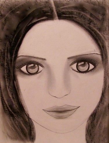 Dessin intitulée "Douceur, portrait" par Liza Peninon, Œuvre d'art originale, Crayon