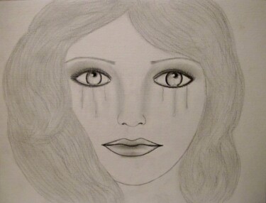 Рисунок под названием "The Tears of the Do…" - Liza Peninon, Подлинное произведение искусства, Карандаш