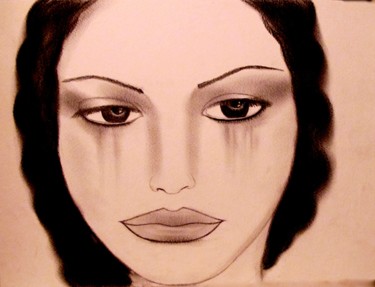 Dessin intitulée "Wistfulness, portra…" par Liza Peninon, Œuvre d'art originale, Fusain