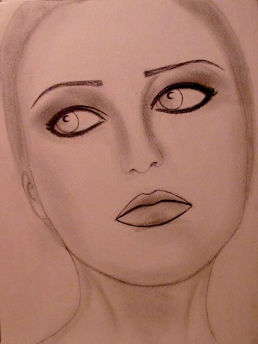Drawing titled "Anita, portrait" by Liza Peninon, Original Artwork, Pencil