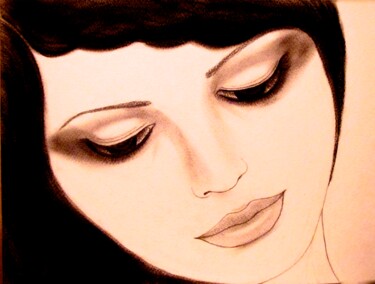 Drawing titled "Inner feelings, por…" by Liza Peninon, Original Artwork, Charcoal
